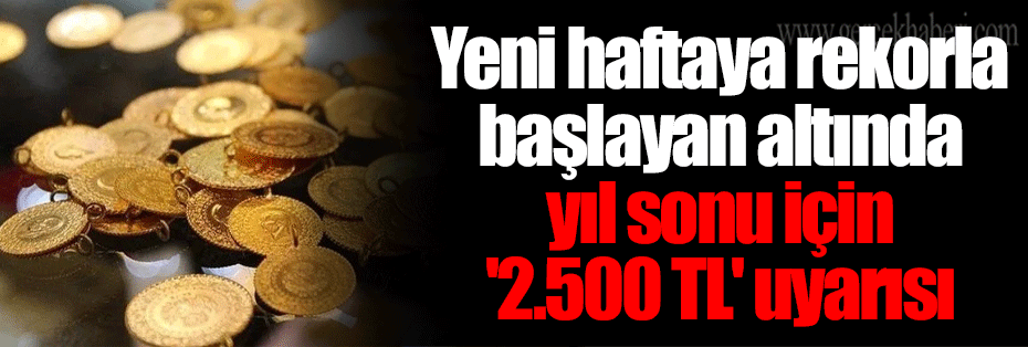 Yeni haftaya rekorla başlayan altında yıl sonu için '2.500 TL' uyarısı