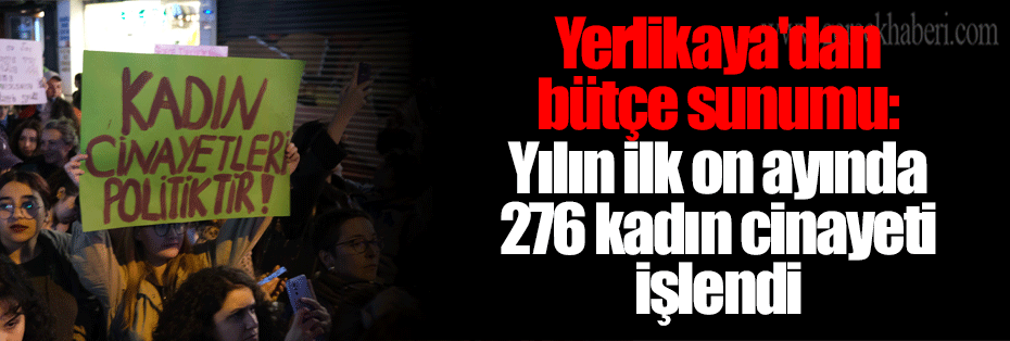 Yerlikaya'dan bütçe sunumu: Yılın ilk on ayında 276 kadın cinayeti işlendi